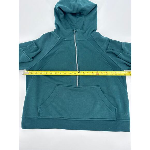 Danskin Half Zip Hoodie Relaxed Fit Dark Sea Green Kangaroo Pocket Size Large L - Picture 7 of 8